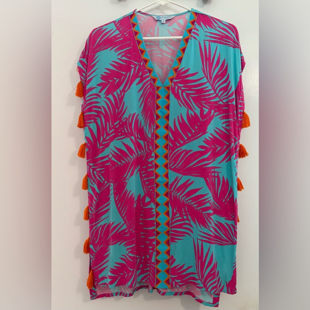 Escapada Pink and Teal Tropical Dress